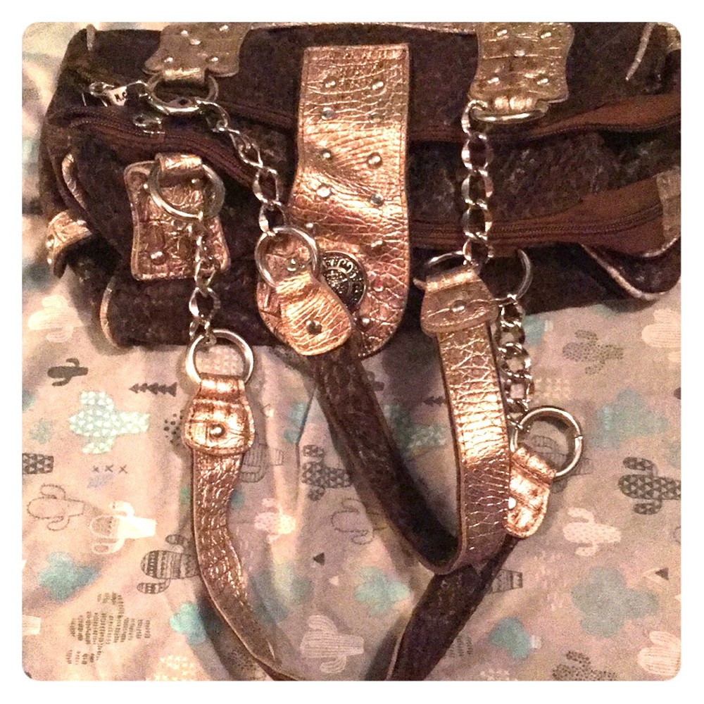 Gold and brown purse